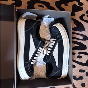 Rick Owens Black and White Men's Sneakers